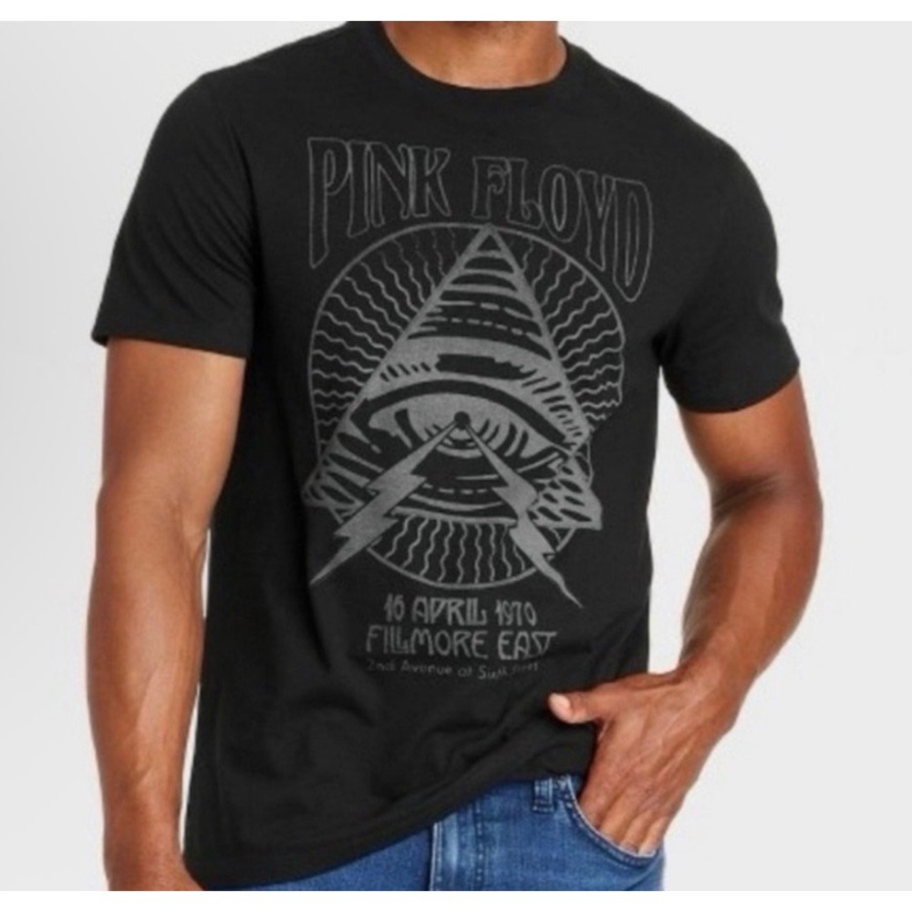 Goodfellow & Co Pink Floyd Fillmore East 1970 Graphic Tee Shirt Mens Large Black